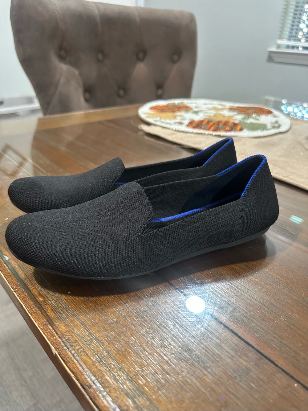 Rothy's The Loafer Black Knit Ballet Flats Women's Size 8 Slip On Comfort